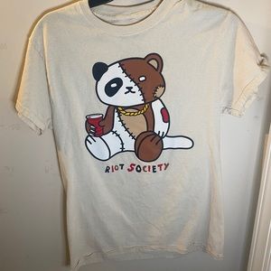 Riot society bear graphic t-shirt